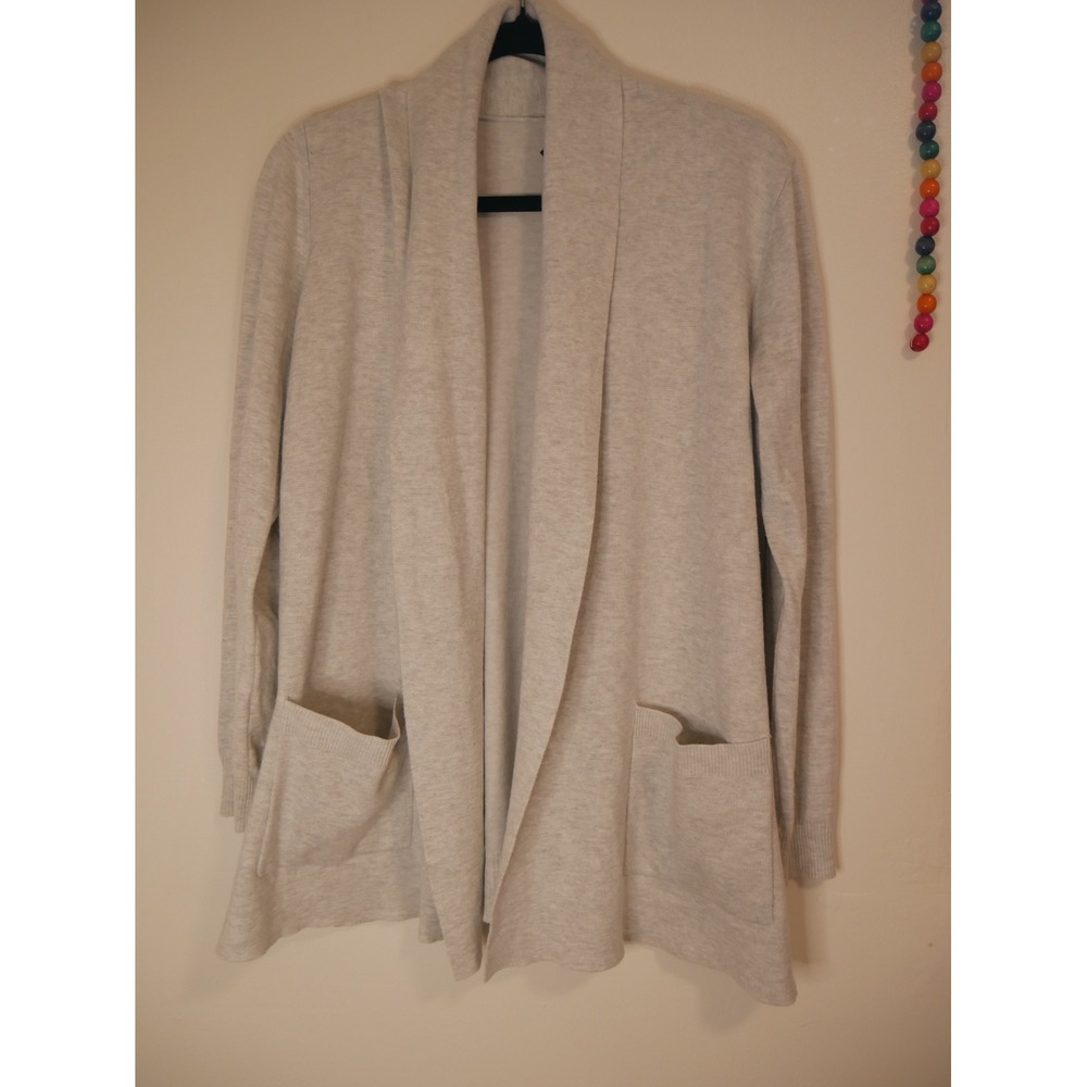 Cyrus Womens Gray Heather Open Front Shawl Collar Cardigan Sweater Size M‎